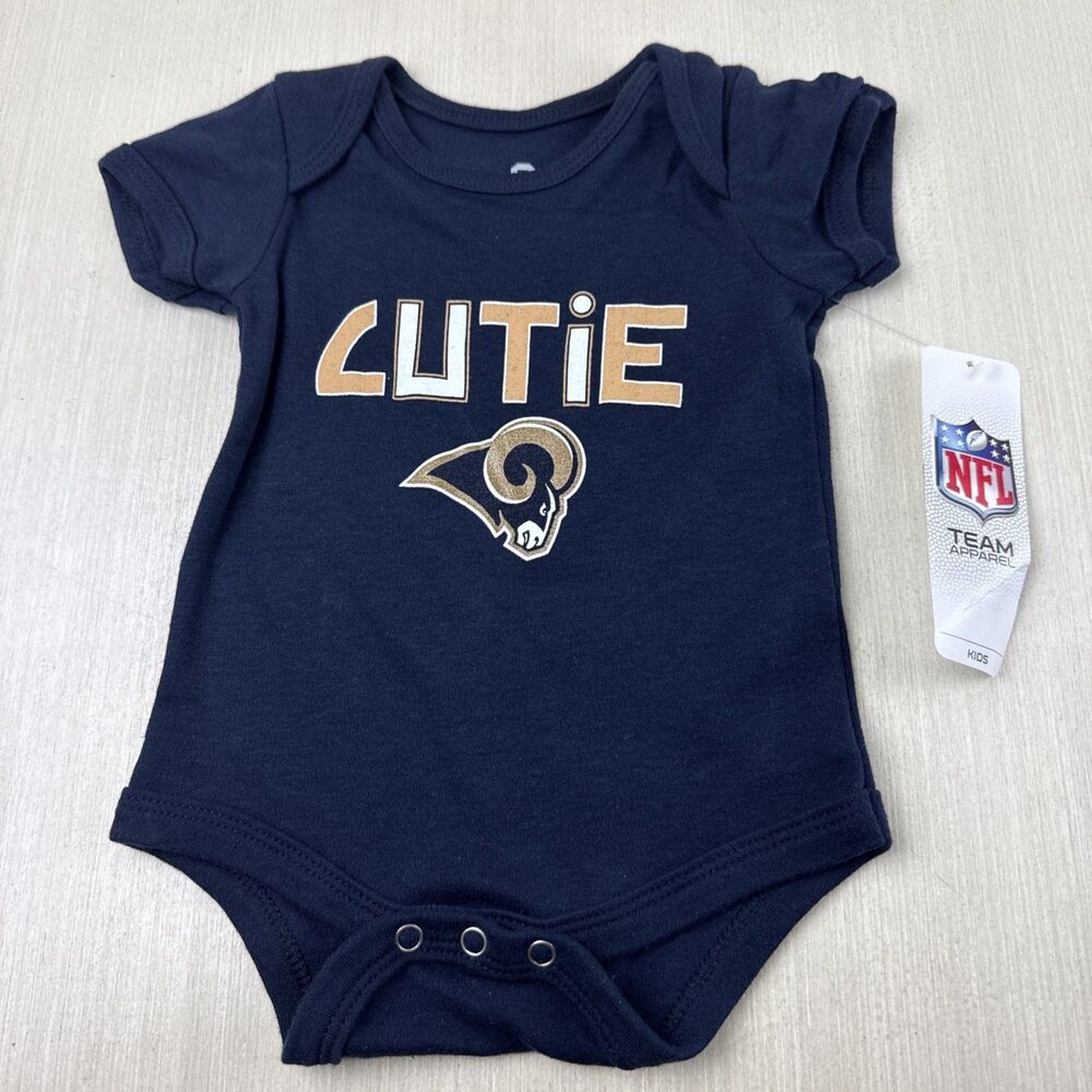 St. Louis Rams Bodysuit 0-3 Mo Outfit NFL NWT Blue Football Team Athletics